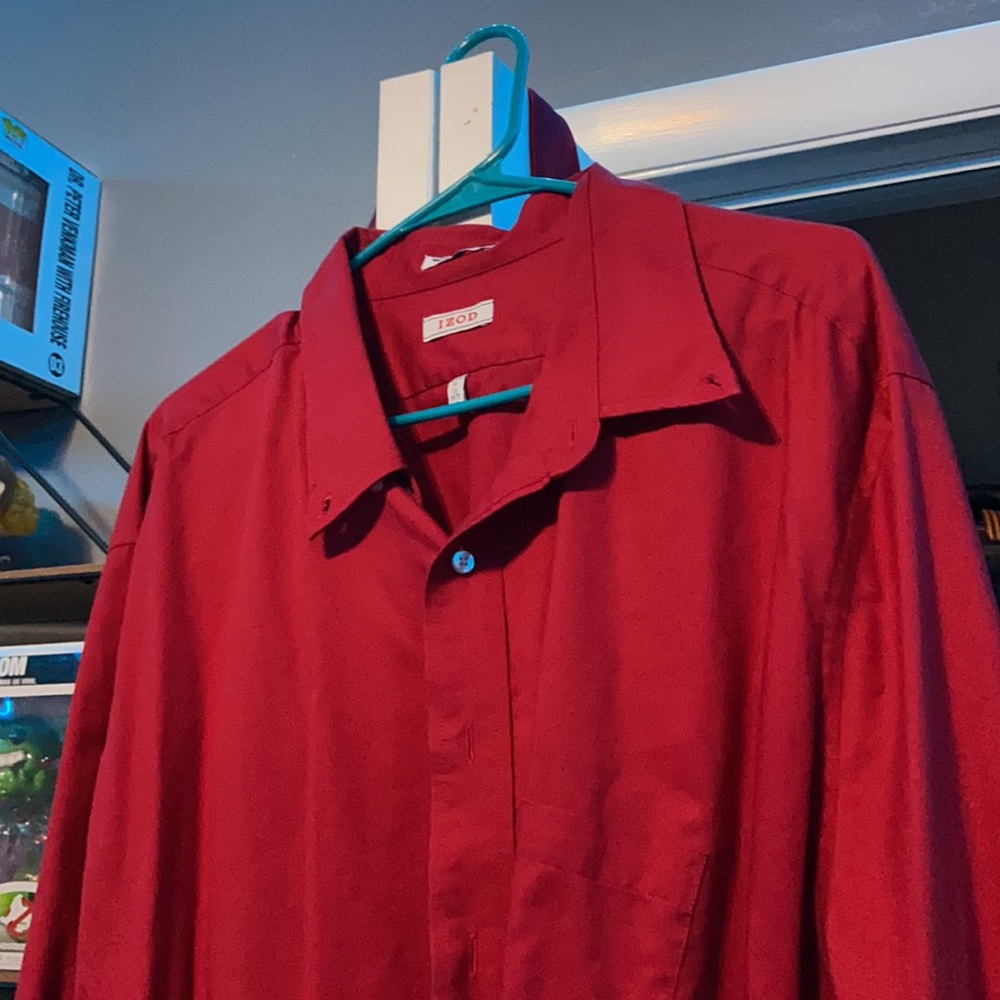 Red button down - Picture 2 of 3